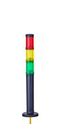 C30 Columnas de señalización compactas Ø 30mm 24 V AC/DC rojo-amarillo-verde, negro (RAL 9005) o gris (RAL 7035)